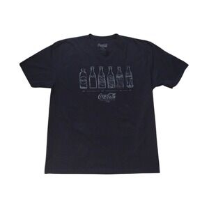 Coca Cola T Shirt Men's XXL‎ Black In the Distinctive Bottles Coke Over Time